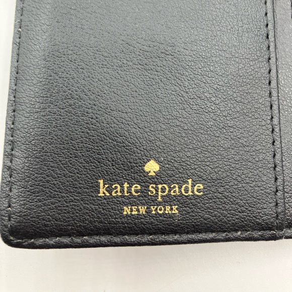 KATE SPADE Leather Patterned Wallet White Black Pink - Picture 5 of 14